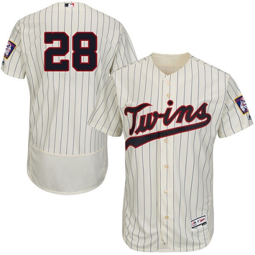 Twins #28 Bert Blyleven Cream Strip Flexbase Authentic Collection Stitched MLB Jersey